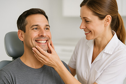 Mladý muž na konzultácii o dentosofii